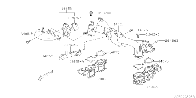 2017 Subaru WRX STI Duct Assembly Air Intake Diagram for 14459AA810