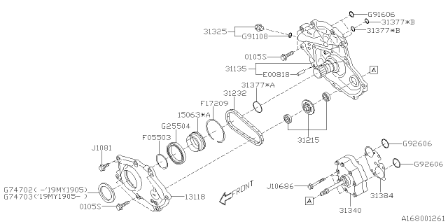 2019 Subaru WRX Automatic Transmission Oil Pump Diagram