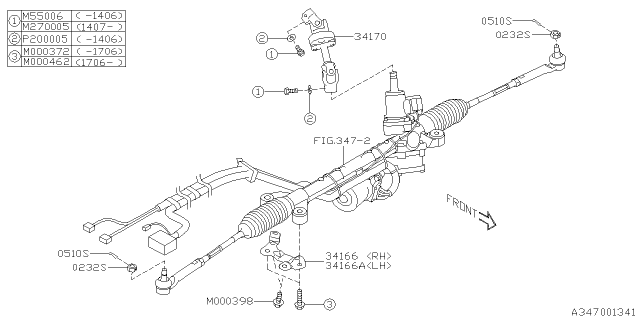 2017 Subaru WRX Power Steering Gear Box Diagram 2