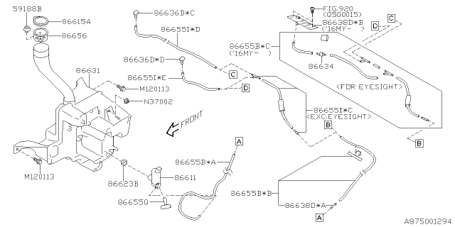 2019 Subaru WRX Windshield Washer Diagram 1