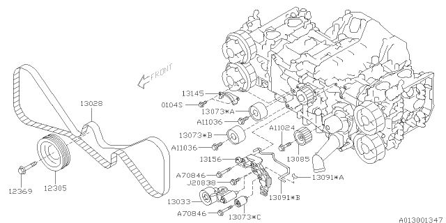 2015 Subaru WRX STI Bolt Crs PULLEY Diagram for 12369AA091