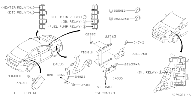 2018 Subaru WRX STI Engine Computer Ecu Diagram for 22765AM270