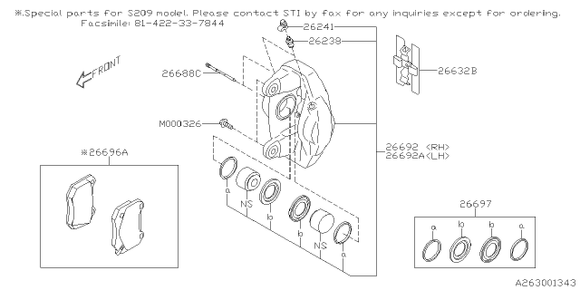 2020 Subaru WRX STI Rear Brake Diagram 3