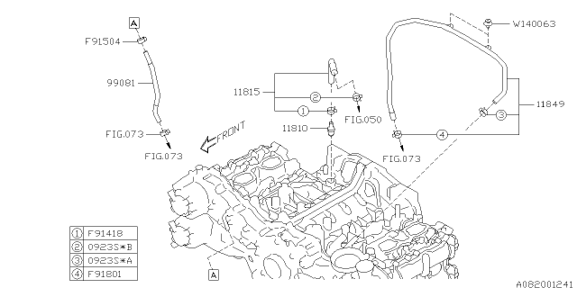 2016 Subaru WRX Pcv Valve Pipe Assembly Diagram for 11849AA160