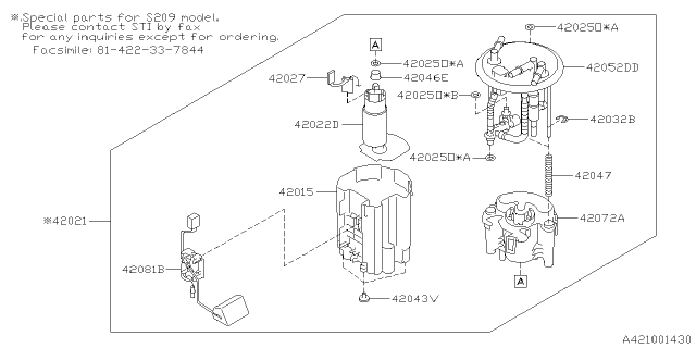 2017 Subaru WRX Fuel Tank Diagram 3