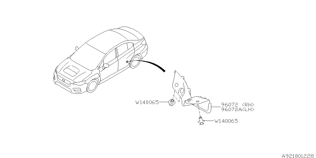 2015 Subaru WRX Spoiler Diagram 1