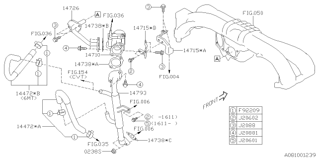 2015 Subaru WRX Emission Control - EGR Diagram
