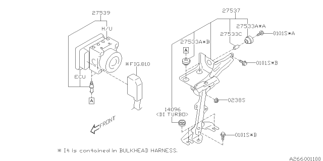 2018 Subaru WRX Hydraulic Unit Assembly V/CONT Diagram for 27596VA101
