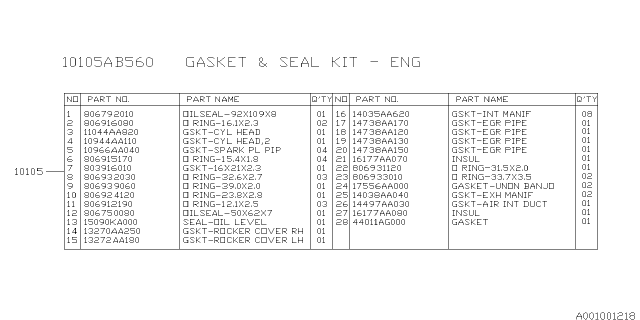 2015 Subaru WRX STI Engine Assembly Diagram 5