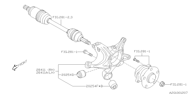 2017 Subaru WRX Rear Suspension Diagram 1