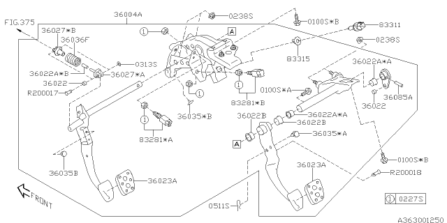 2015 Subaru WRX STI Pedal System Diagram 2