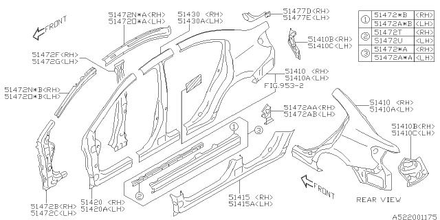 2015 Subaru WRX STI Patch Rear Pillar CPLH Diagram for 51477FJ0509P