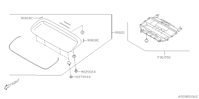 2018 Subaru WRX Protector Hood Diagram for 90818VA000