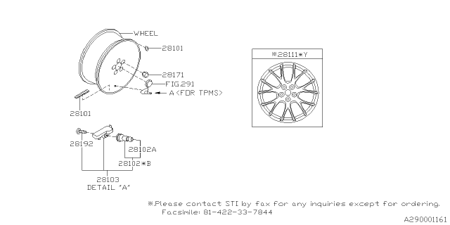 2019 Subaru WRX STI Disc Wheel Diagram for ST28100VV360