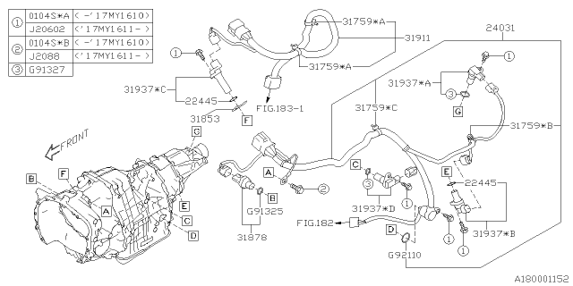2017 Subaru WRX Sensor Assembly Revolution At Diagram for 31937AA140