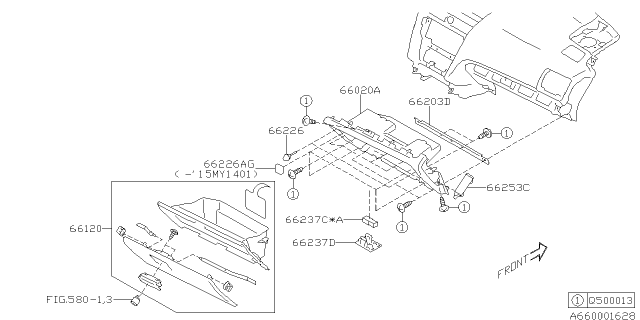 2015 Subaru WRX STI Instrument Panel Diagram 5