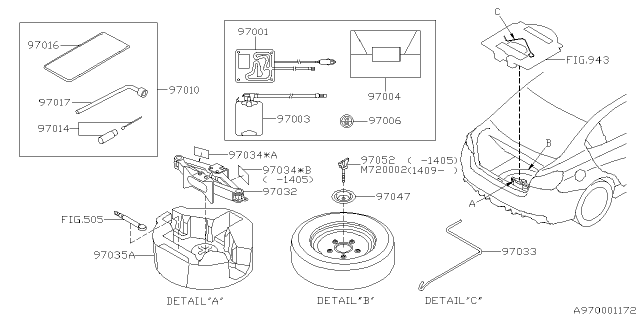 2020 Subaru WRX Tool Kit Diagram for 97010FJ000