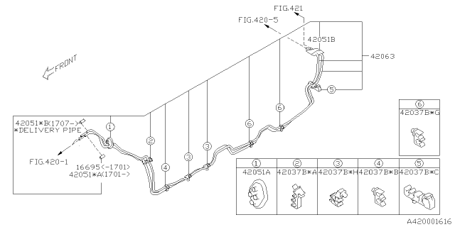 2018 Subaru WRX Clamp Center A Diagram for 42037FJ000