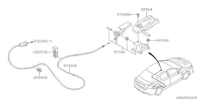2020 Subaru WRX STI Cable Assembly Fuel LH Diagram for 57330VA011