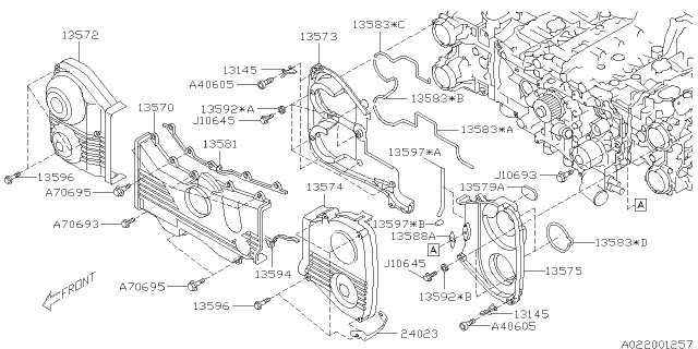 2016 Subaru WRX Timing Belt Cover Diagram 2