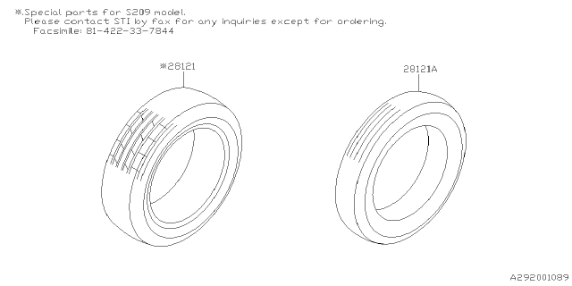 2019 Subaru WRX Tire Spare Diagram for 28121FG141