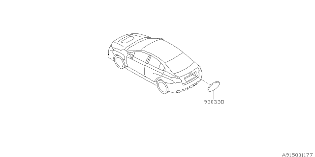 2015 Subaru WRX STI Molding Diagram 1