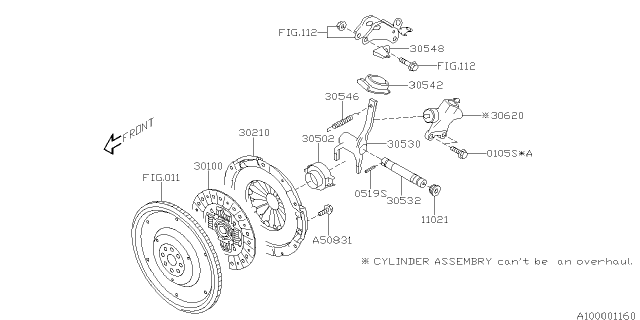 2019 Subaru WRX STI Disk COMPL-Clutch Diagram for 30100AA980