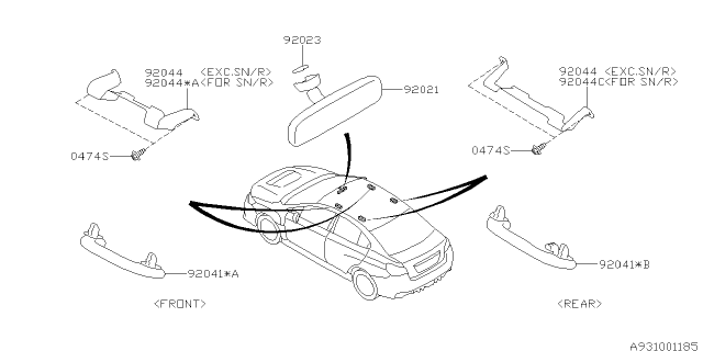 2019 Subaru WRX Room Inner Parts Diagram 1