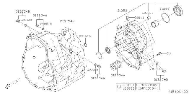 2019 Subaru WRX Automatic Transmission Case Diagram 3