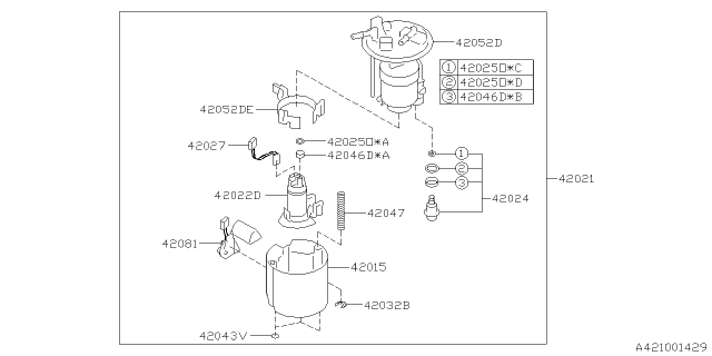 2015 Subaru WRX STI Fuel Pump Diagram for 42022VA000