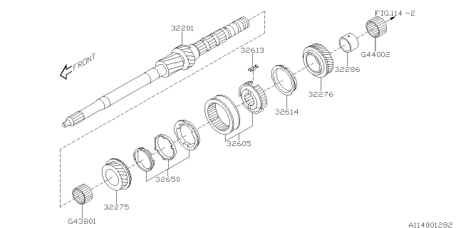 2016 Subaru WRX Main Shaft Diagram 1