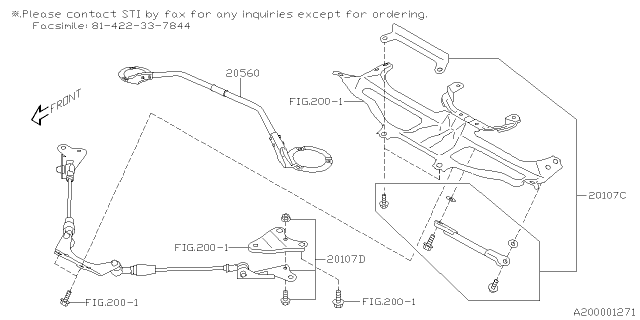 2019 Subaru WRX Flex Tower Bar F Diagram for ST20502VV050