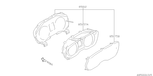 2015 Subaru WRX STI Visor Diagram for 85057VA000