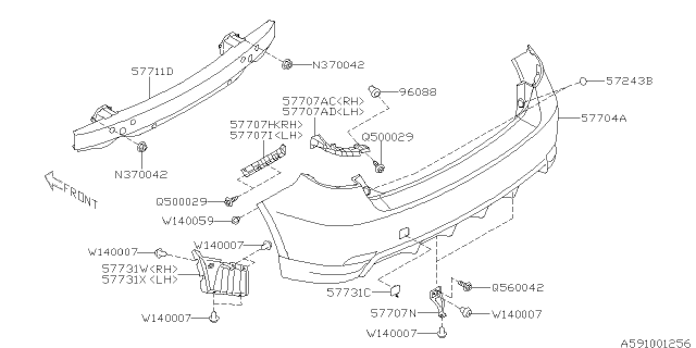 2013 Subaru Impreza STI Rear Bumper Diagram 2