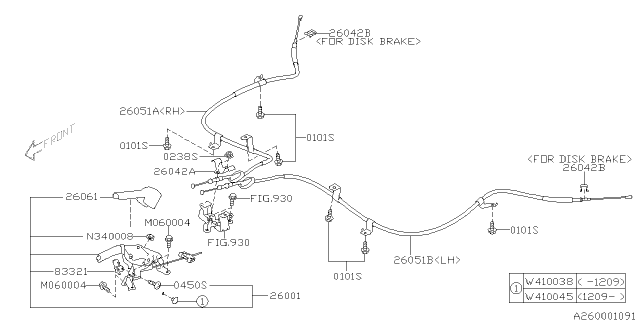 2010 Subaru Impreza WRX Parking Brake System Diagram