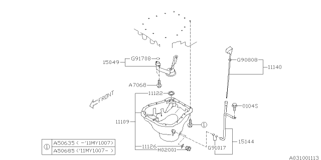 2013 Subaru Impreza STI Oil Pan Diagram