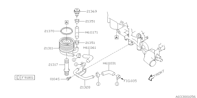 2011 Subaru Impreza Oil Cooler - Engine Diagram