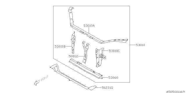 2009 Subaru Impreza WRX Body Panel Diagram 7