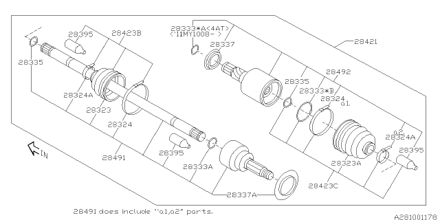 2014 Subaru Impreza WRX Rear Axle Diagram 1