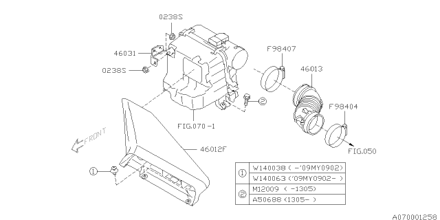 2011 Subaru Impreza WRX Air Cleaner & Element Diagram 3