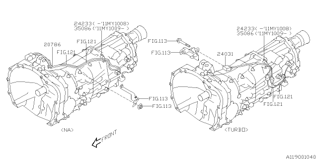 2014 Subaru Impreza STI Transmission Harness Diagram 1