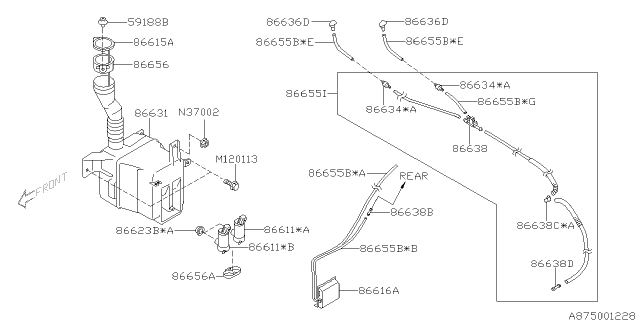 2011 Subaru Impreza WRX Windshield Washer Diagram 3