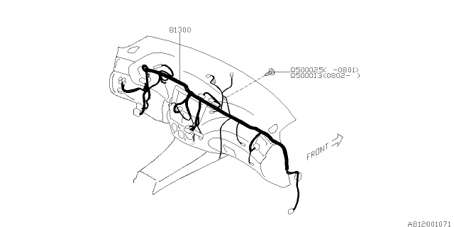 2013 Subaru Impreza STI Wiring Harness - Instrument Panel Diagram 1