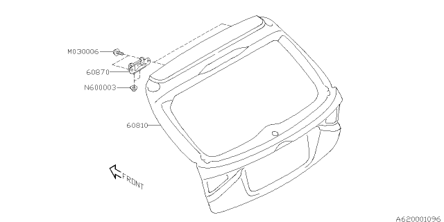 2013 Subaru Impreza STI Back Door Panel Diagram