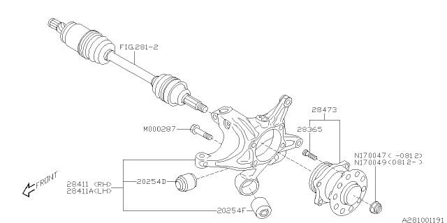 2010 Subaru Impreza STI Rear Axle Diagram 4