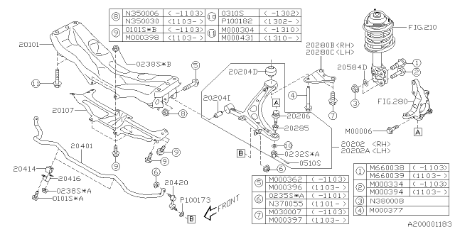 2011 Subaru Impreza WRX Front Suspension Diagram 2