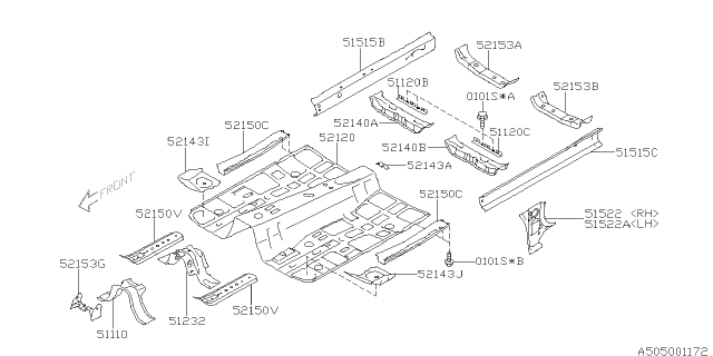 2009 Subaru Impreza WRX Body Panel Diagram 1