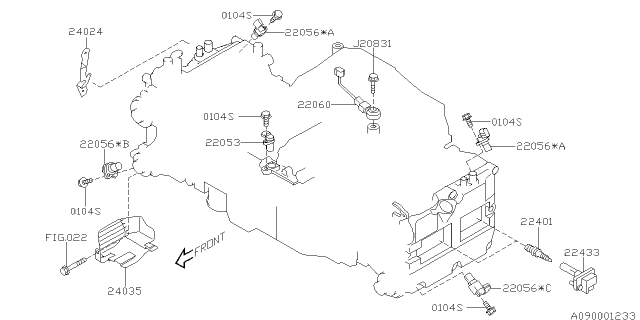 2014 Subaru Impreza STI Spark Plug & High Tension Cord Diagram 3