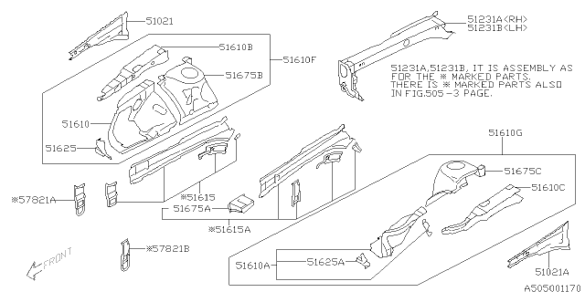 2008 Subaru Impreza STI Body Panel Diagram 10