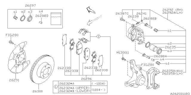 2012 Subaru Impreza WRX Front Brake Diagram 1